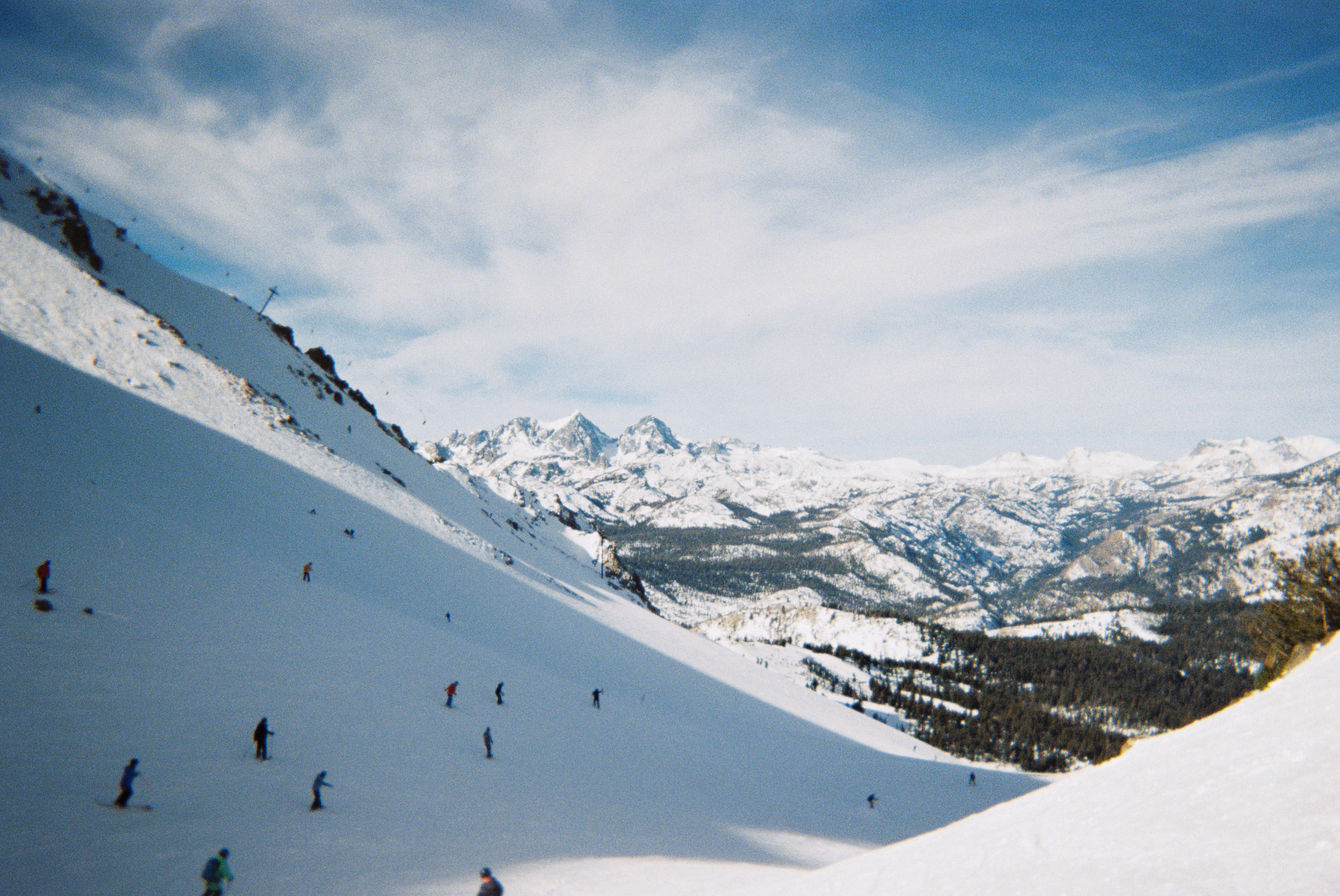 Film photo capturing a ski slope
