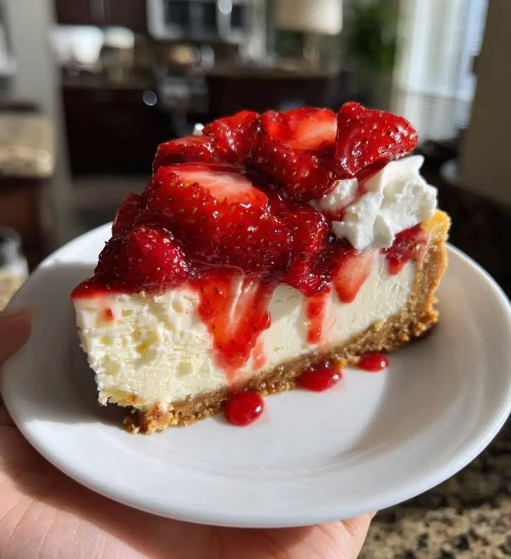 slice of strawberry cheesecake