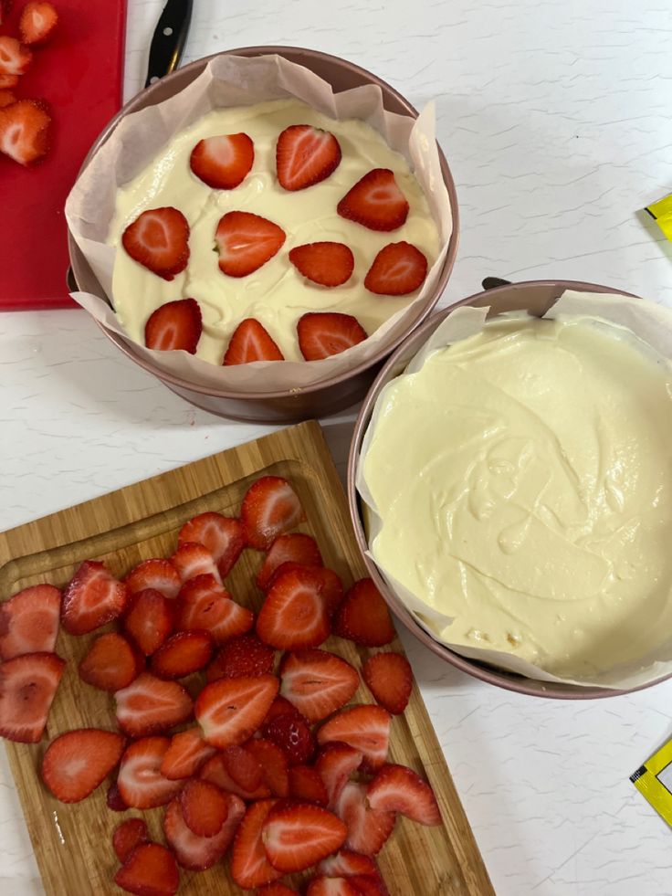 Strawberry Cheesecake being Prepared